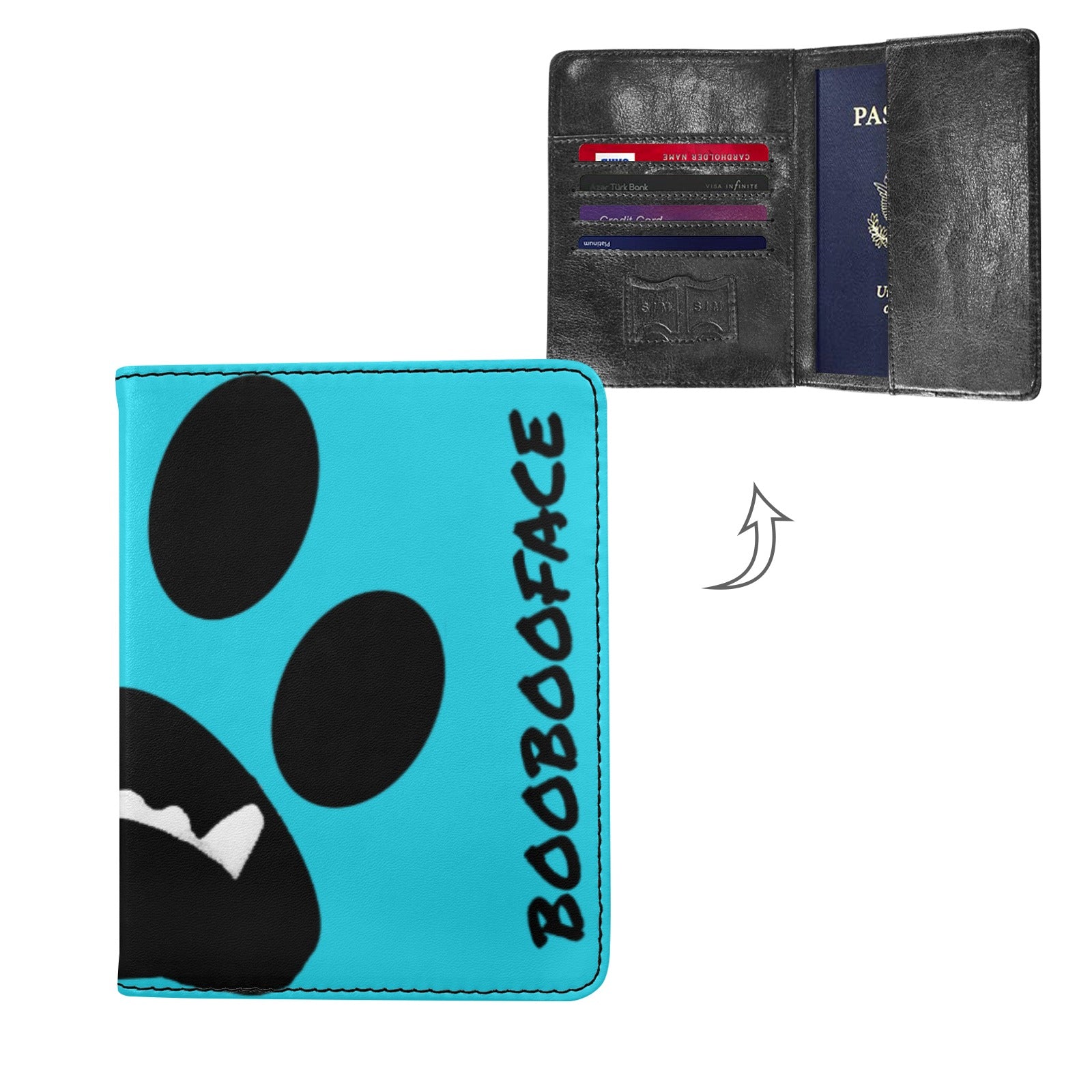 BooBooFace Passport Holder In Aqua Blue from MacAi & Co Travel Overseas Daily