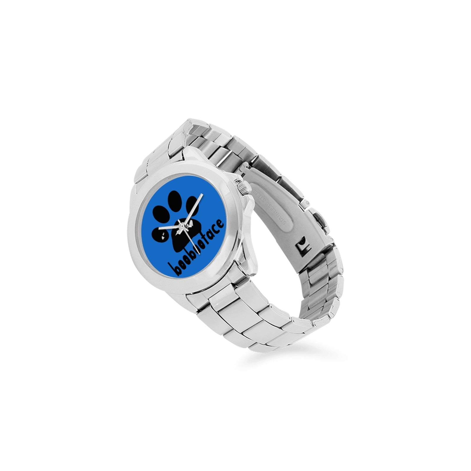 BooBooFace Brilliant Blue Stainless Steel Unisex Watch from MacAi & Co