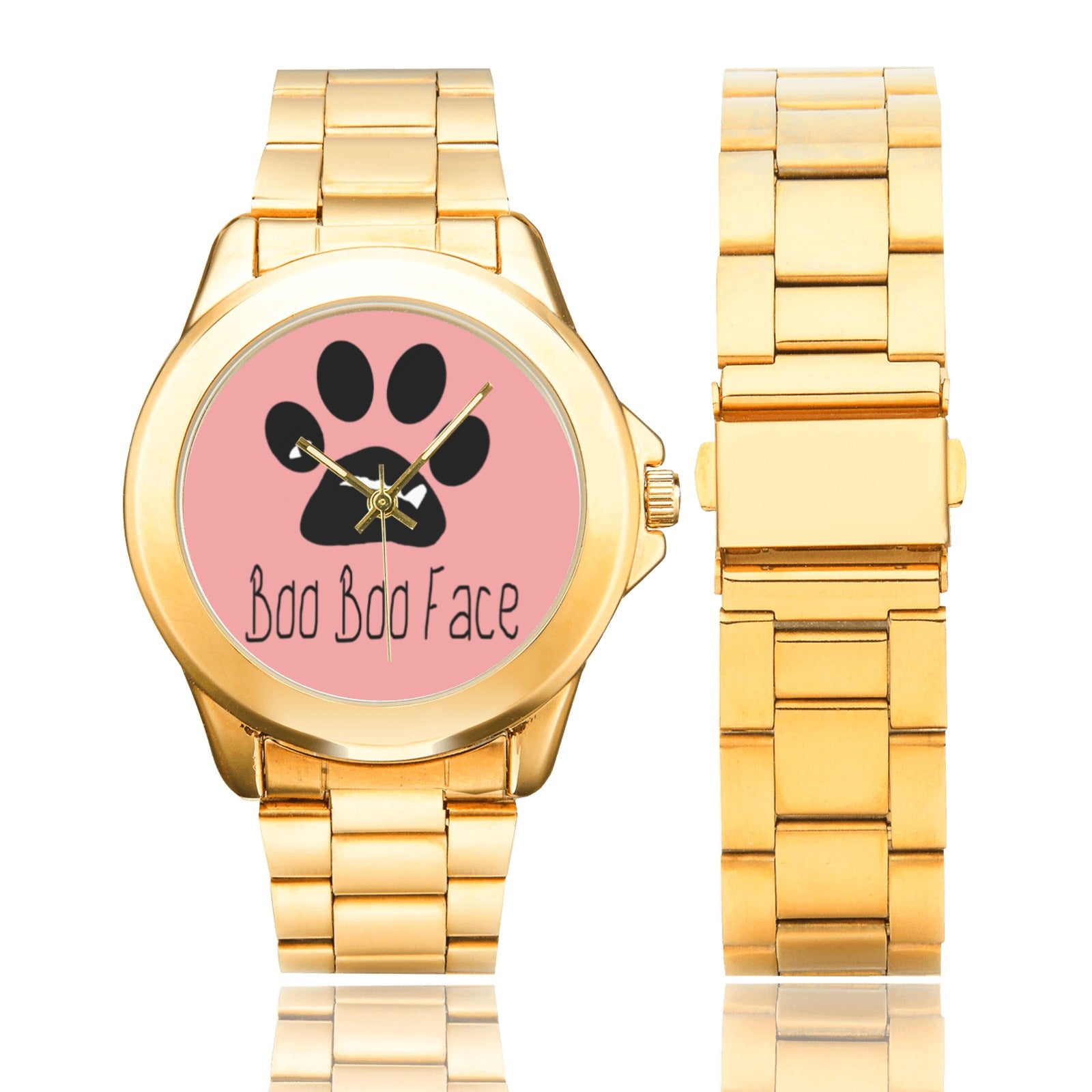 BooBooFace Gold with Pink Face Custom Gilt Watch