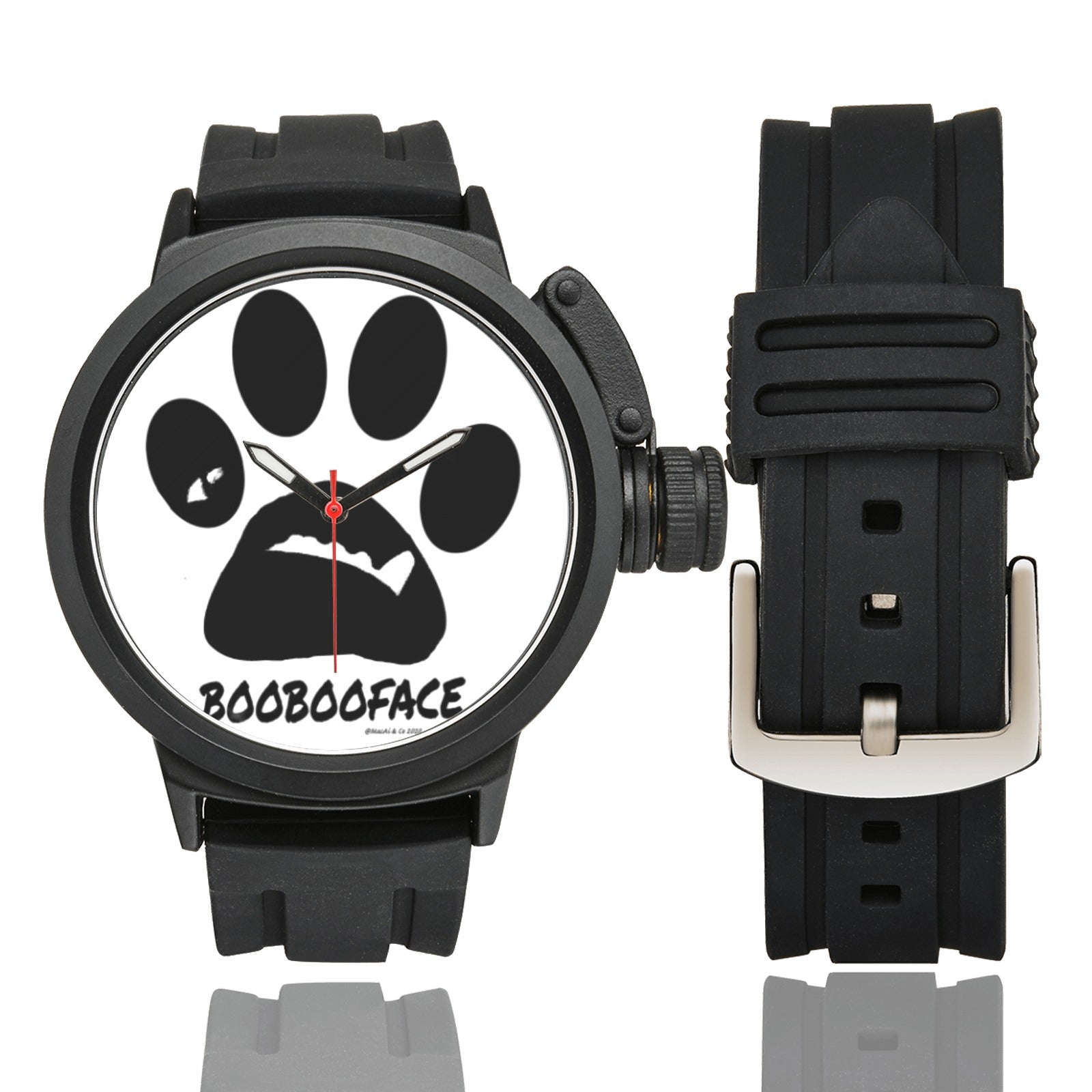 BooBooFace Unisex Dog lover large face watch