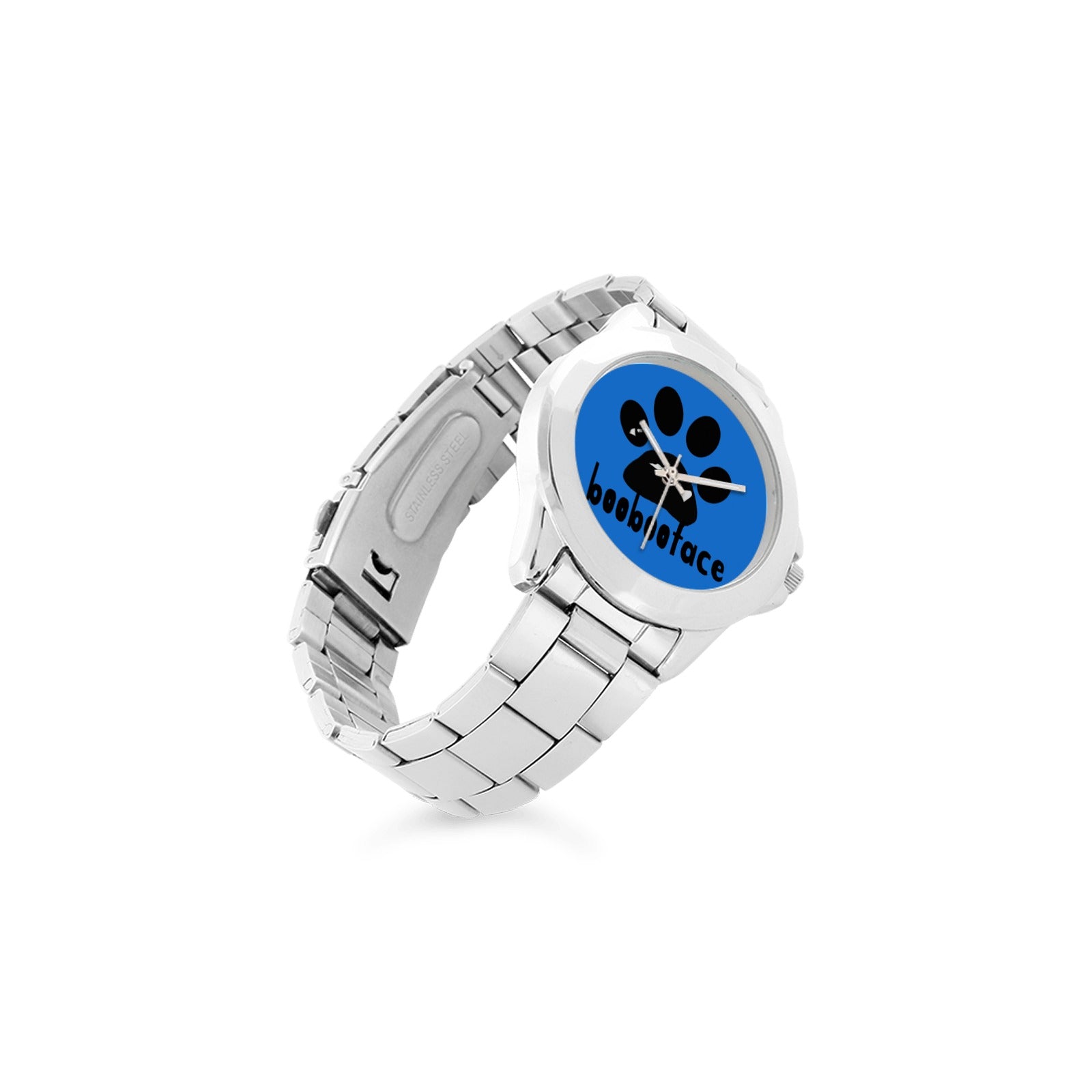 BooBooFace Brilliant Blue Stainless Steel Unisex Watch from MacAi & Co
