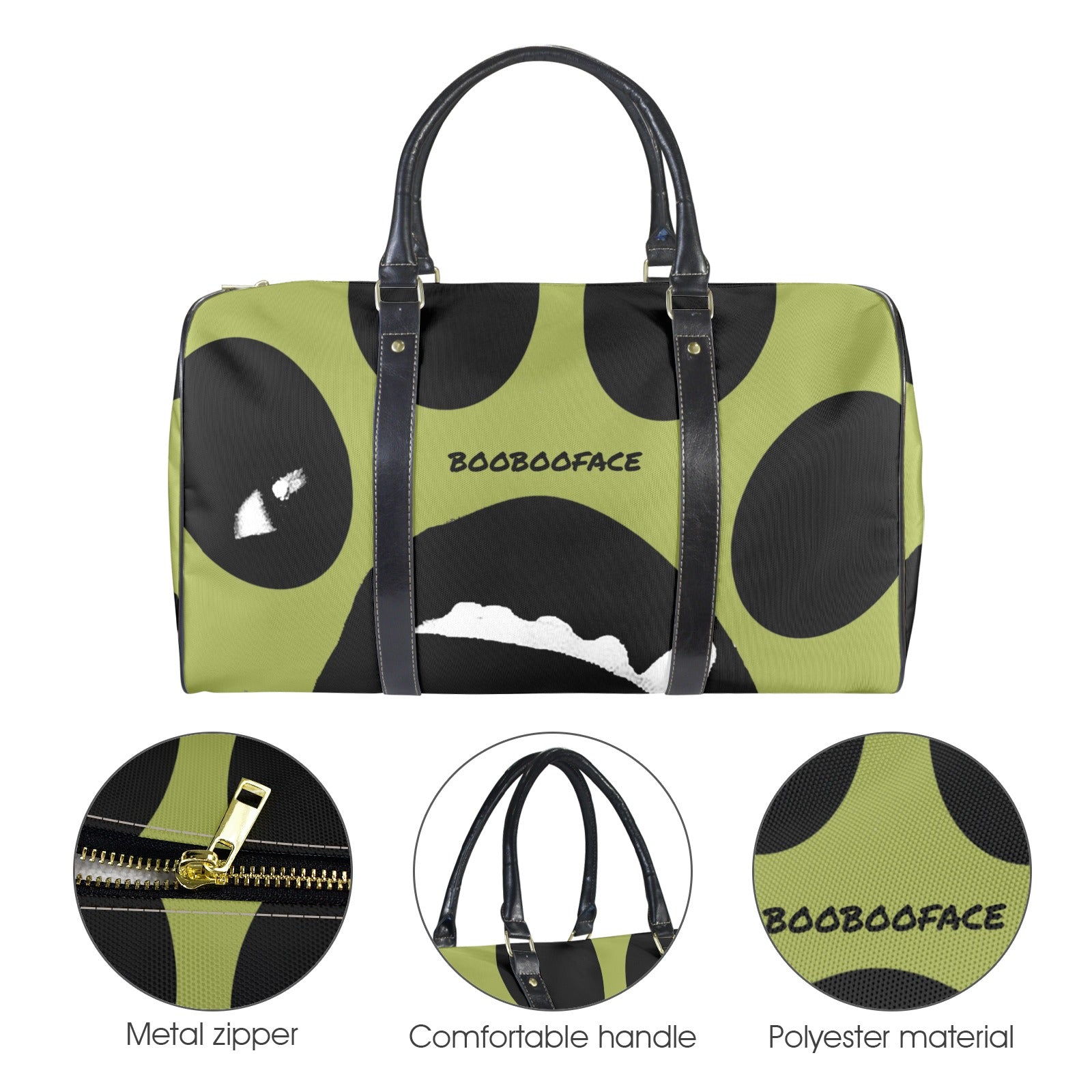 BooBooFace Green Large Duffle Large Capacity Travel Overnight Gym Bag MacAi & Co