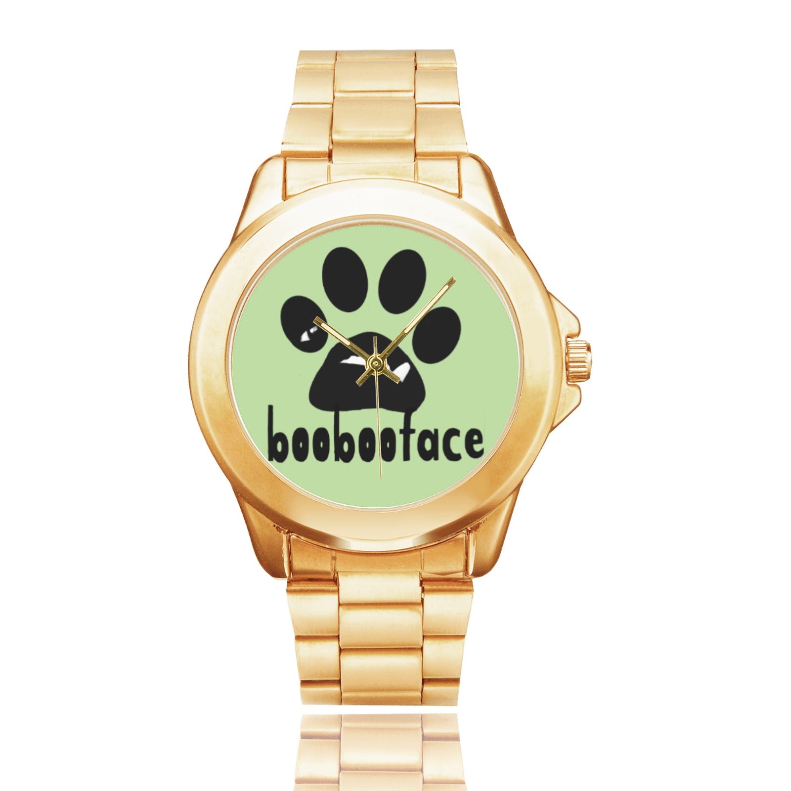 BooBooFace Collection from MacAi & Co Gold Gilt Stainless Steel Watch Unisex All Ages