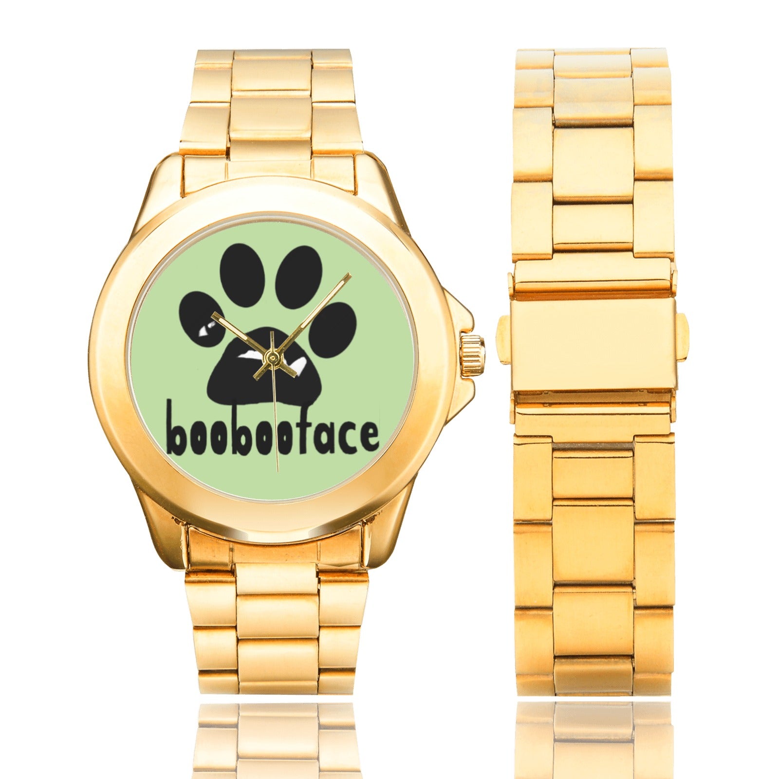 BooBooFace Collection from MacAi & Co Gold Gilt Stainless Steel Watch Unisex All Ages