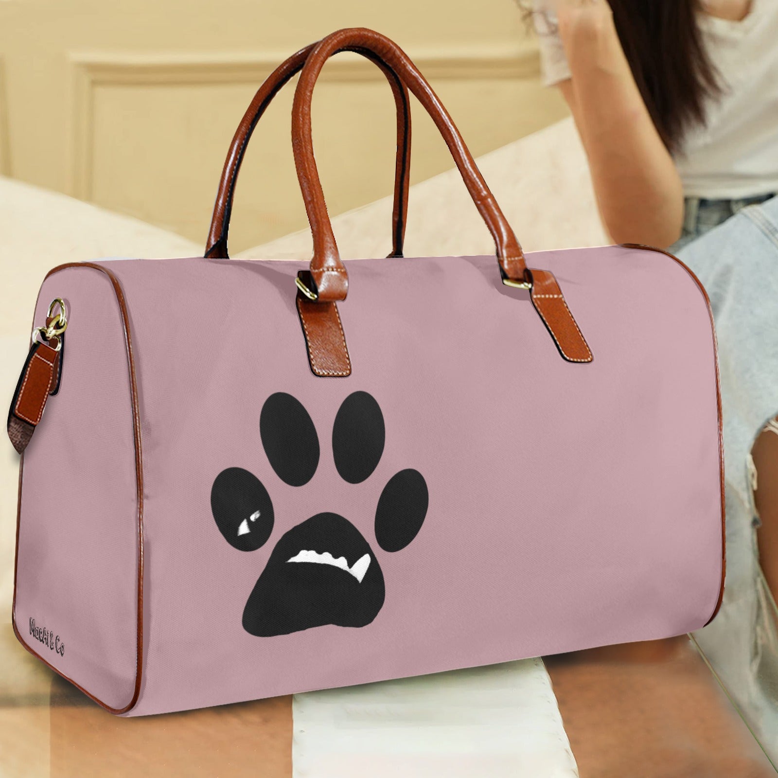 Large Travel Bag BooBooFace Collection from MacAi & Co in Rose Gold Light Lavender