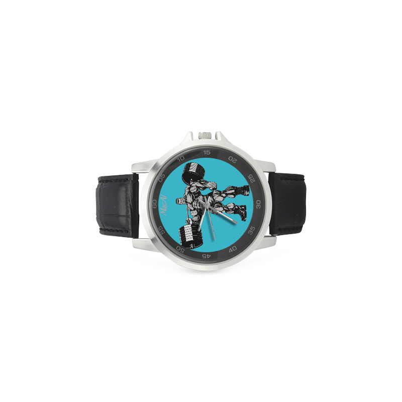 Bodybuilder Custom Watch by MacAi Unisex Stainless Steel Leather Strap Watch - MacAi & Co