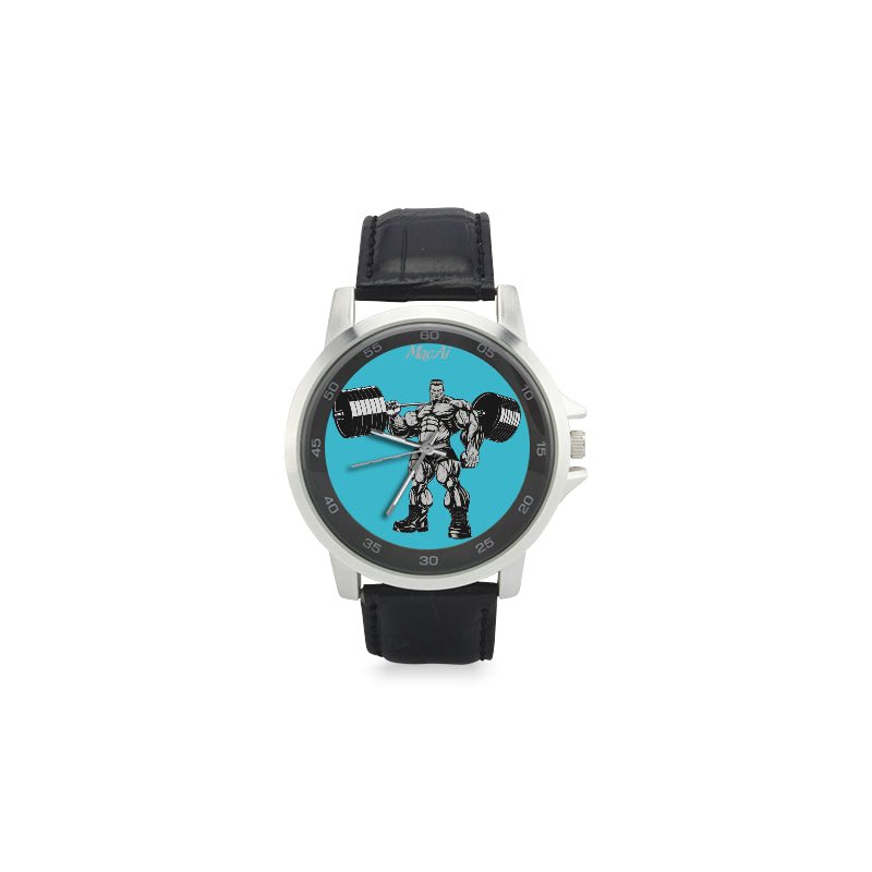 Bodybuilder Custom Watch by MacAi Unisex Stainless Steel Leather Strap Watch - MacAi & Co