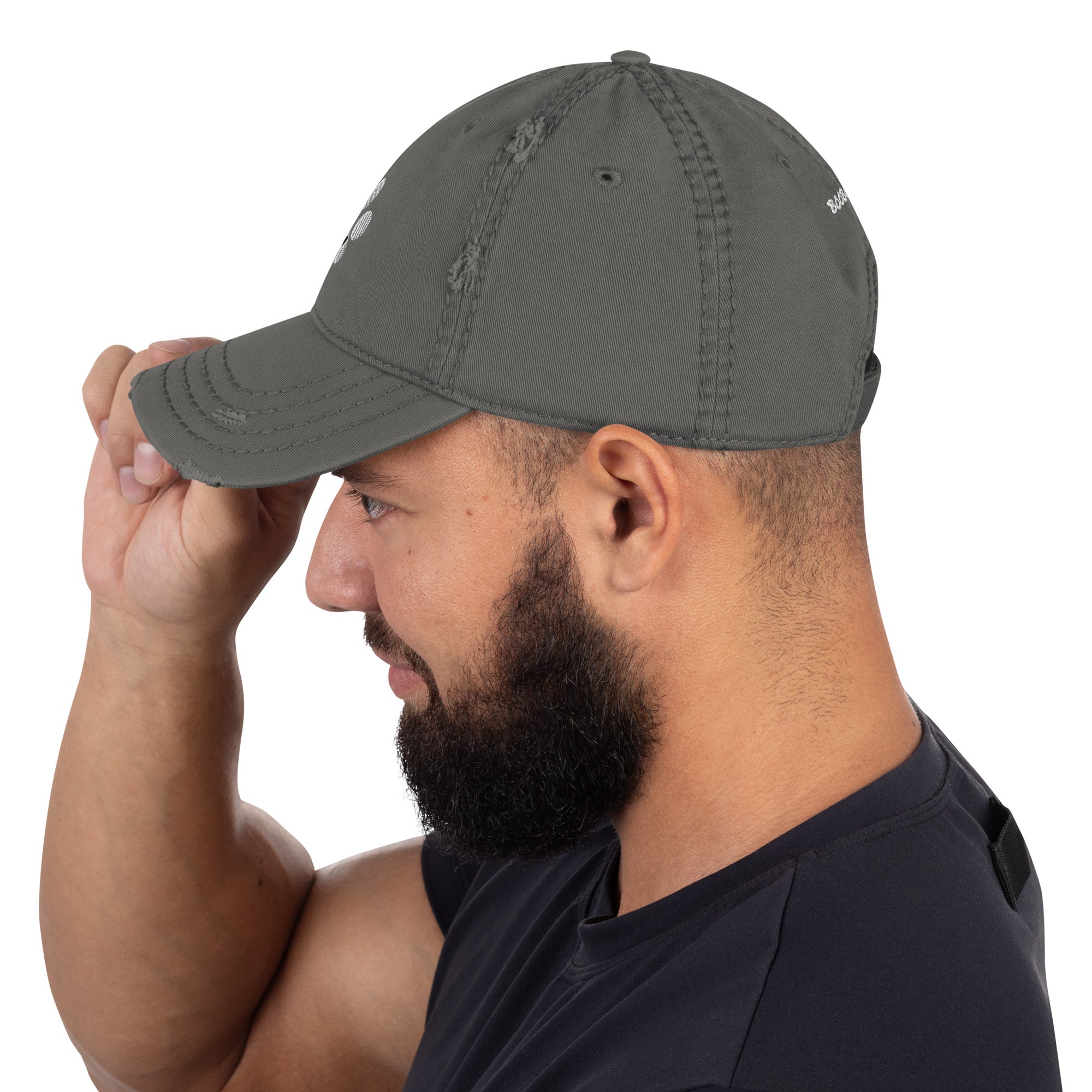 BooBooFace Distressed Dad Hat in Gray, Blue or Black - MacAi & Co