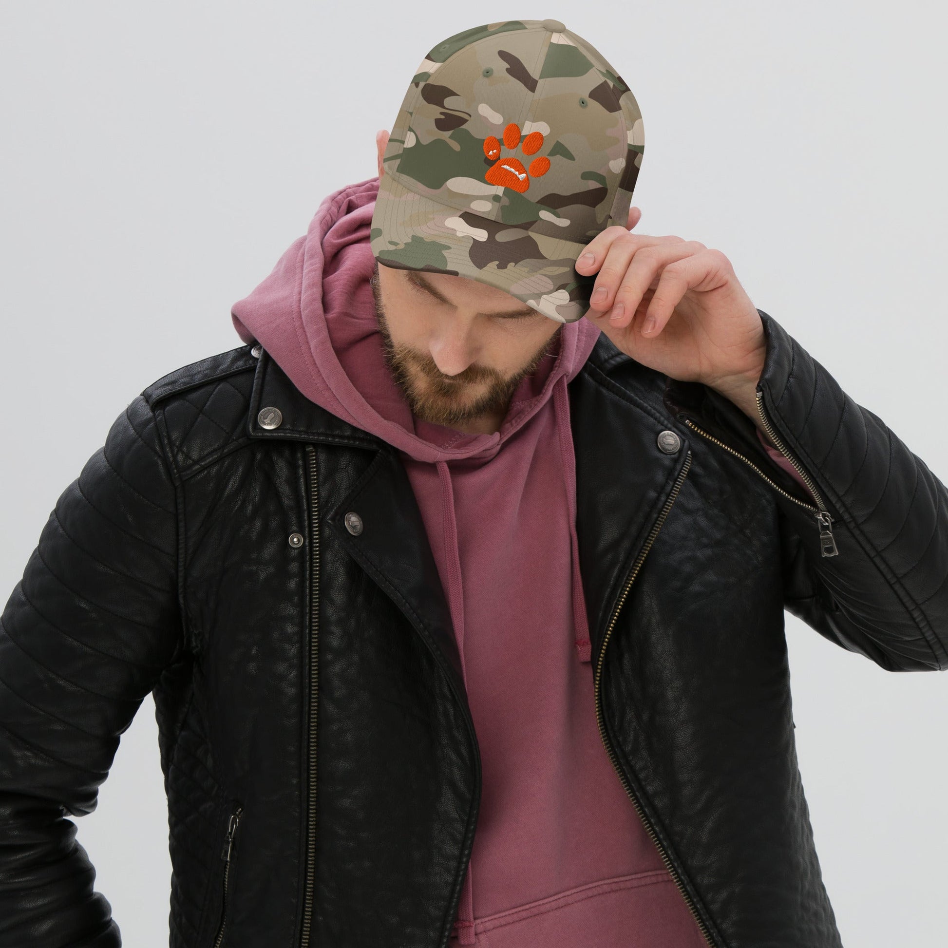 Grey Camo Twill Cap | Camo Structured Twill Cap | MacAi & Co