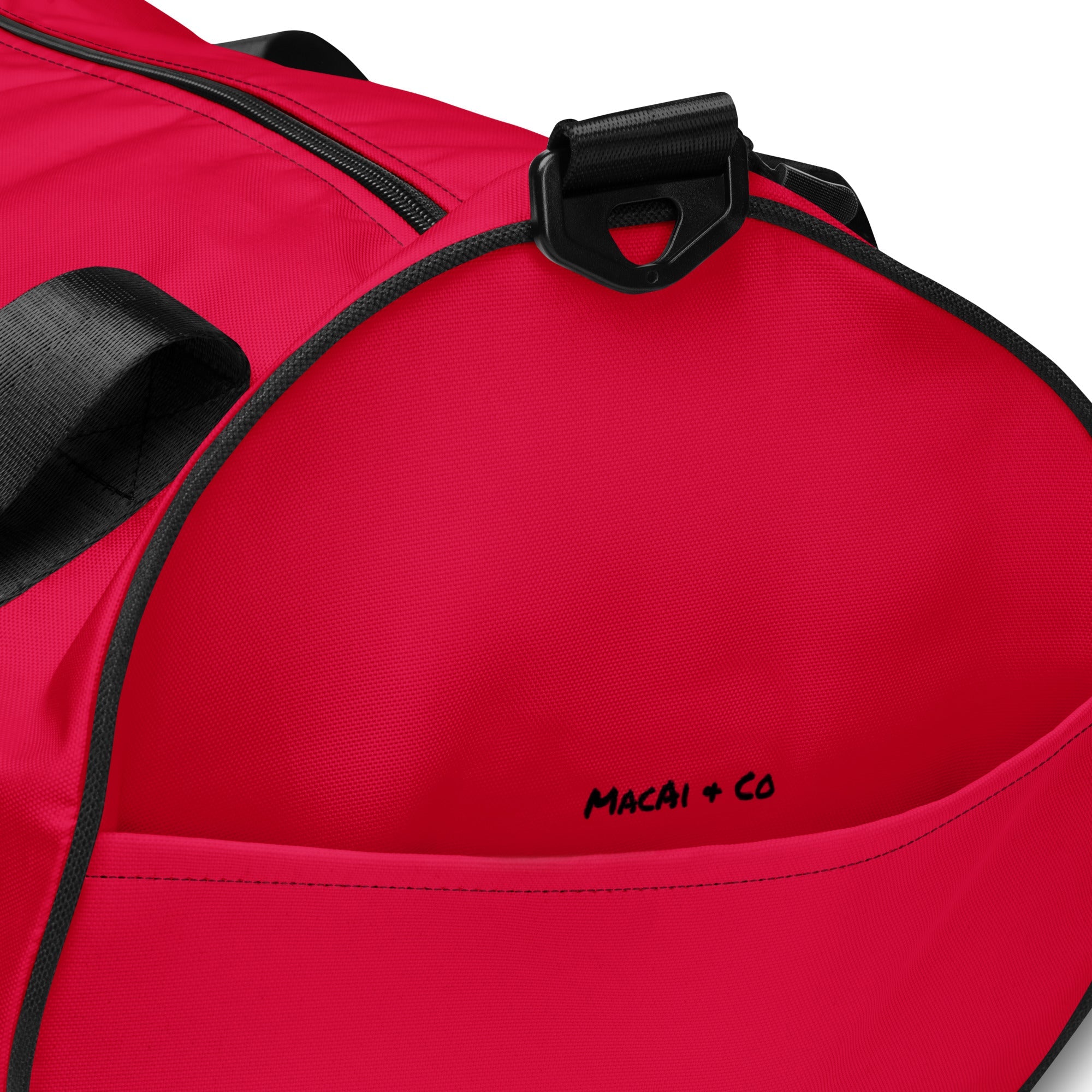 BooBooFace in brilliant red color gym bag from MacAi & Co - MacAi & Co