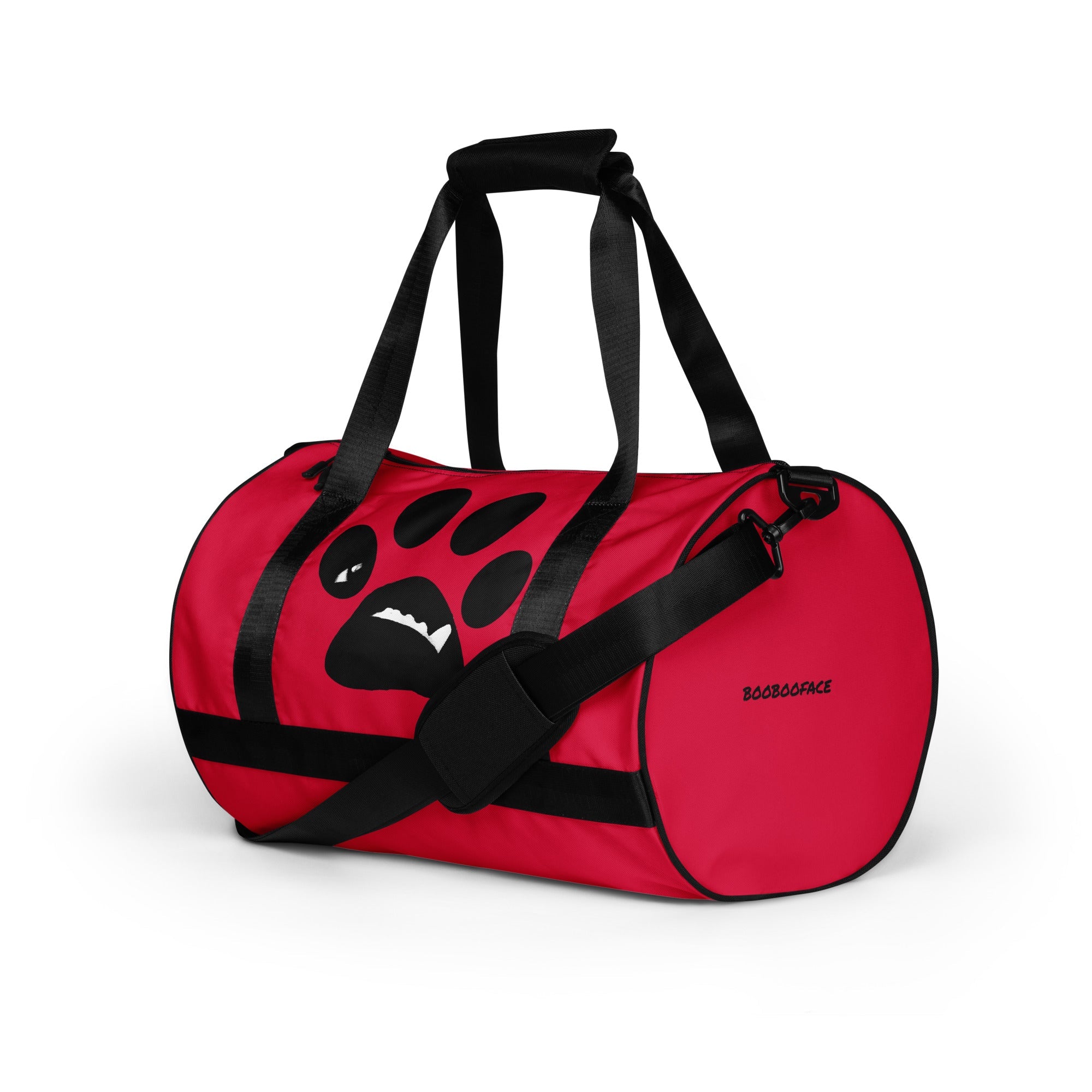 BooBooFace in brilliant red color gym bag from MacAi & Co - MacAi & Co