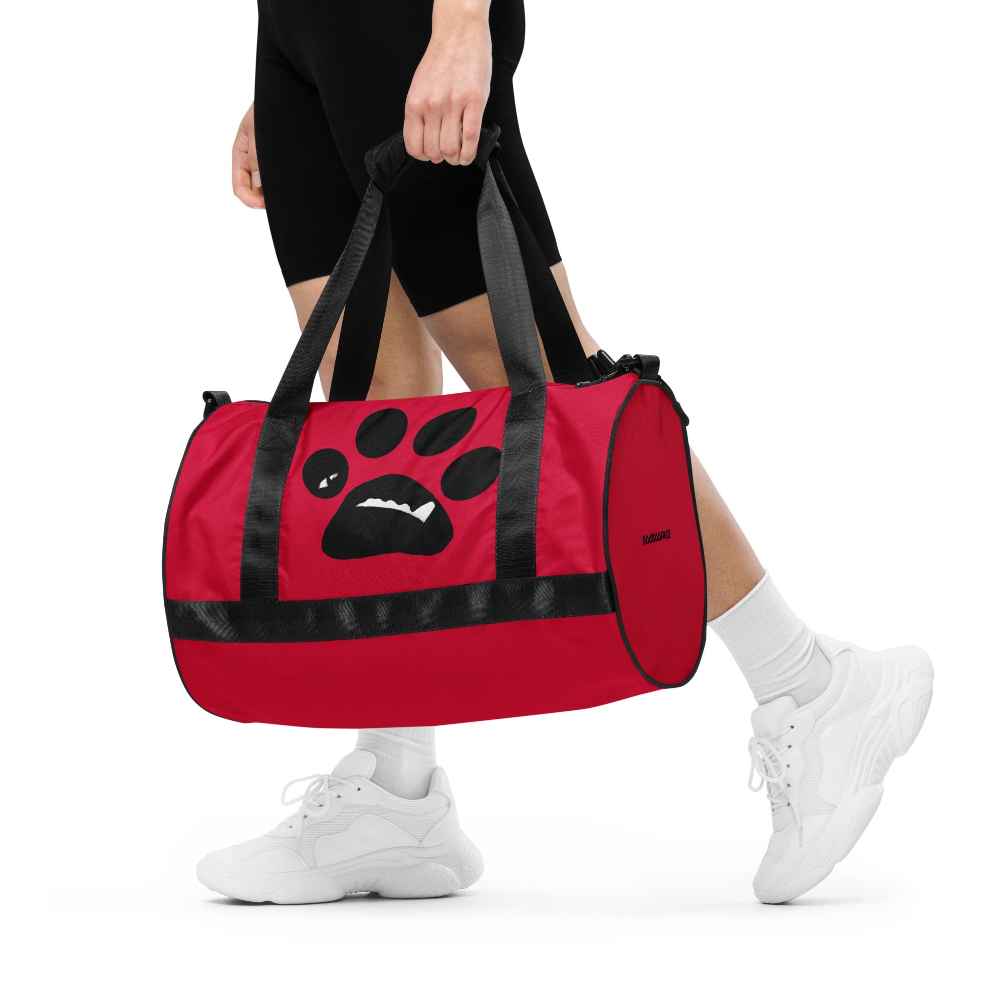 BooBooFace in brilliant red color gym bag from MacAi & Co - MacAi & Co