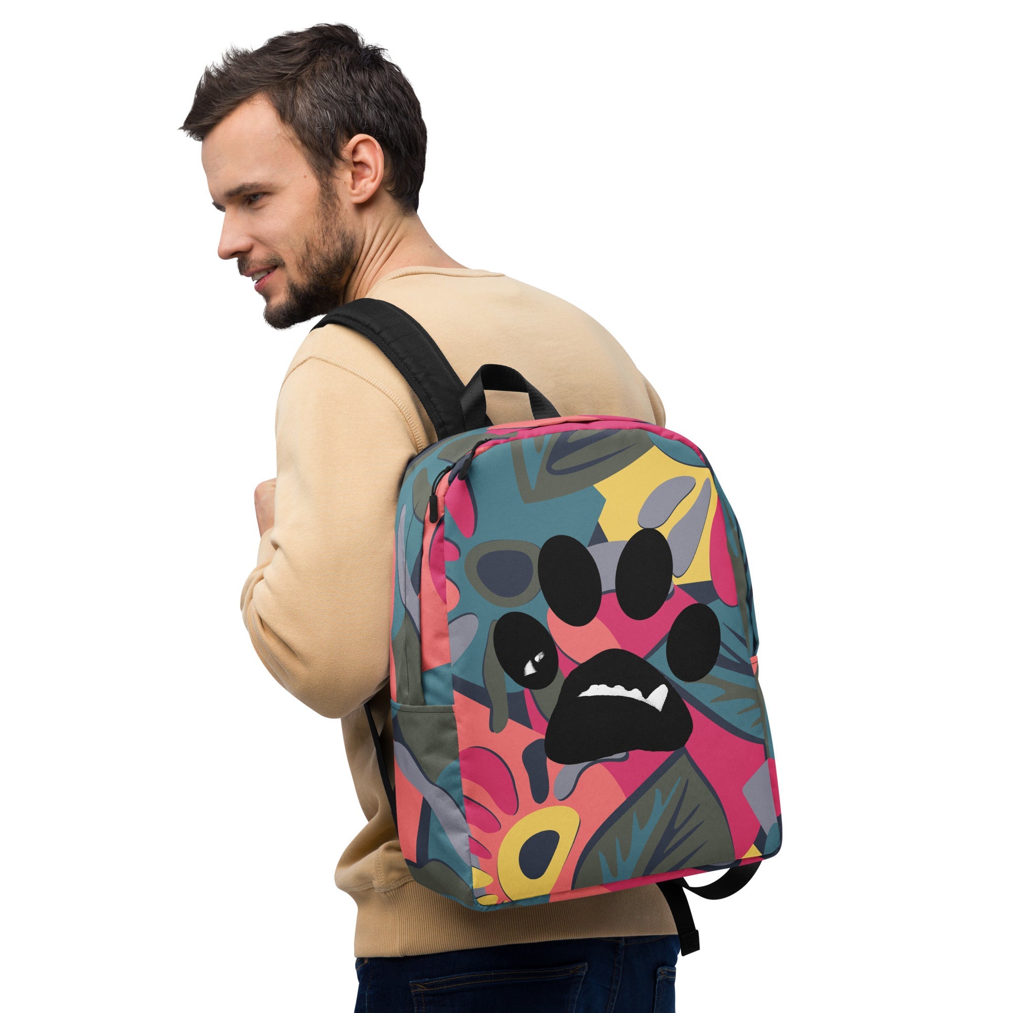 BooBooFace New design abstract color Minimalist Backpack - MacAi & Co