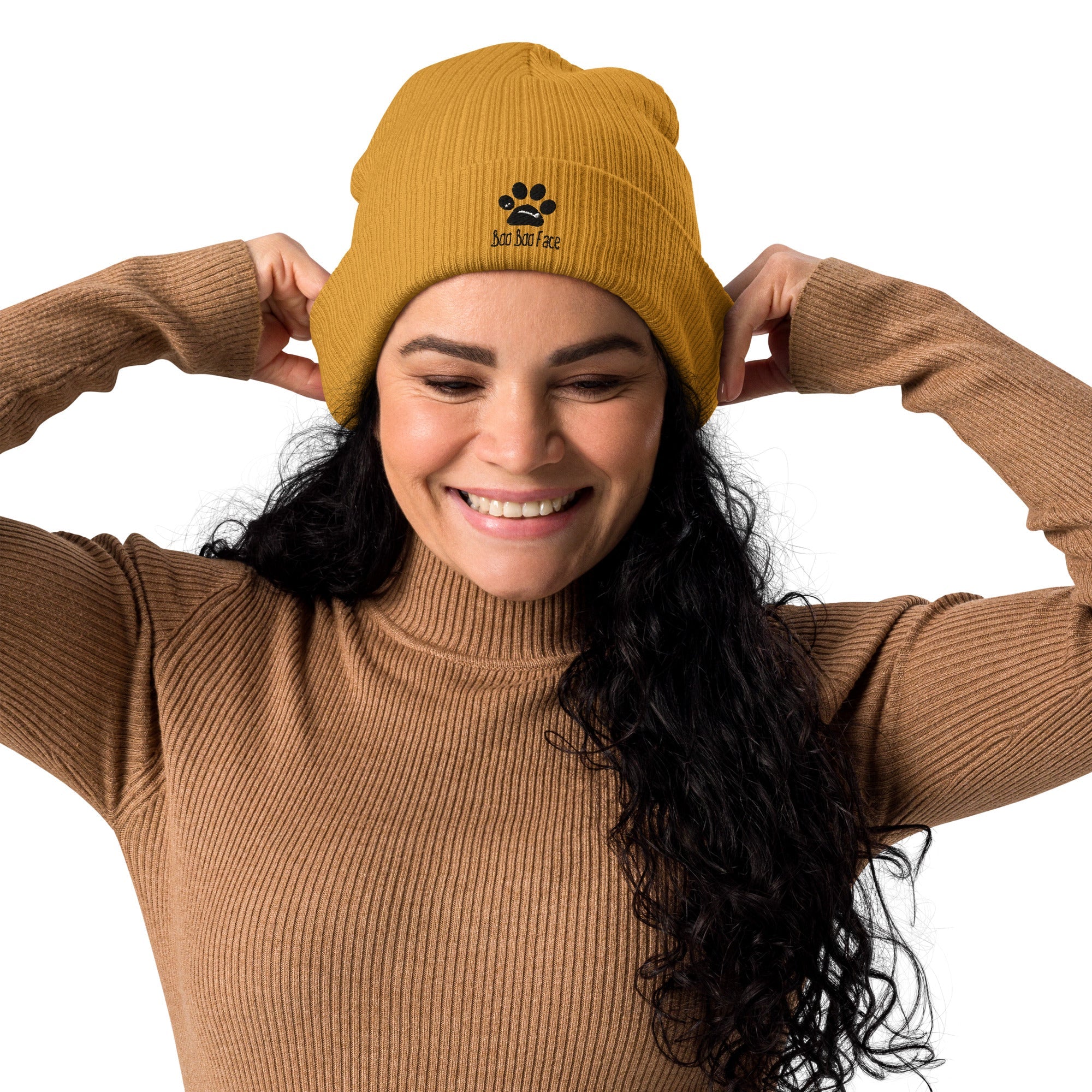 BooBooFace Organic ribbed beanie for all ages, Unisex, in 3 fab colors! - MacAi & Co