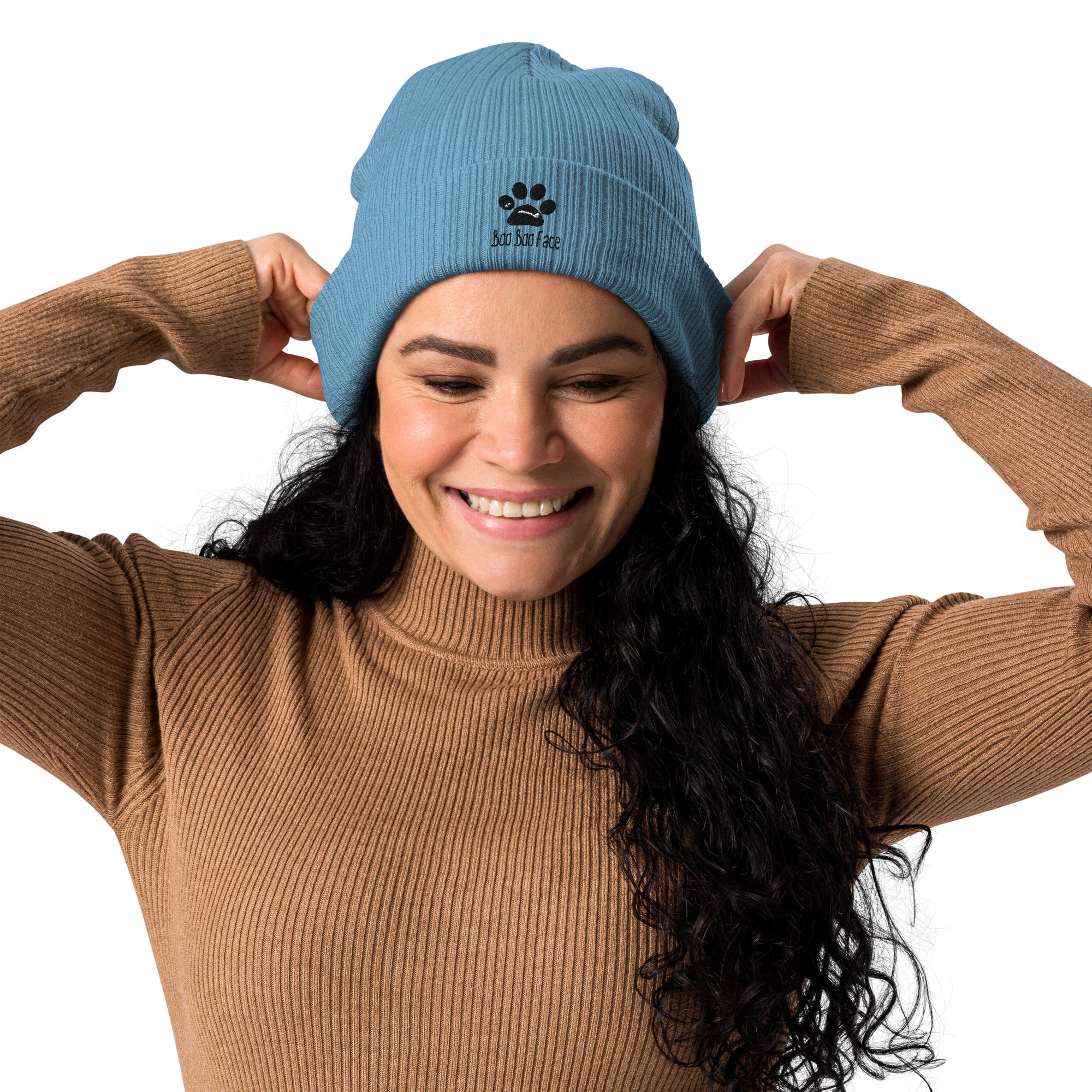 BooBooFace Organic ribbed beanie for all ages, Unisex, in 3 fab colors! - MacAi & Co