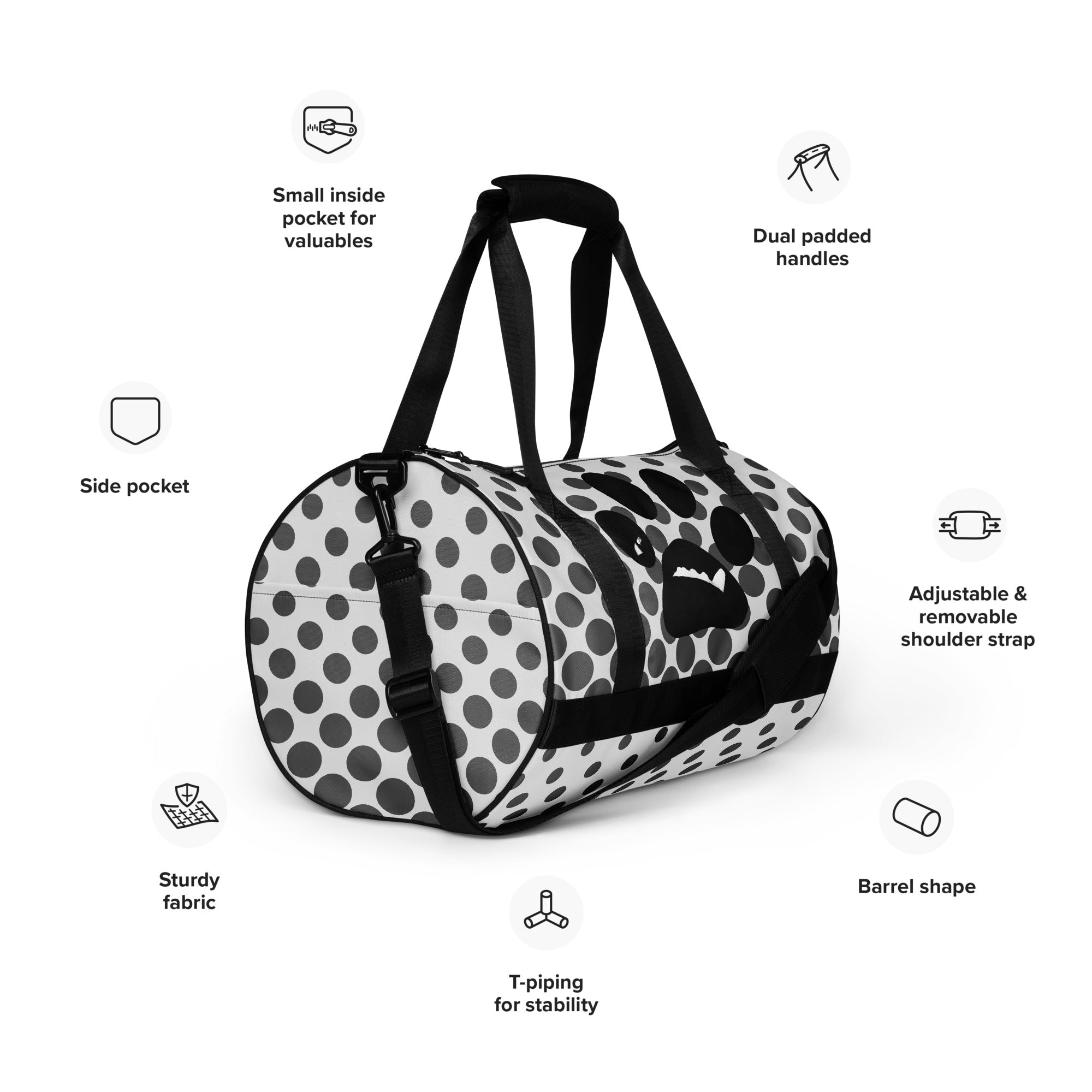 BooBooFace Polka - Dot Fab Unisex Take Anywhere Bag - MacAi & Co