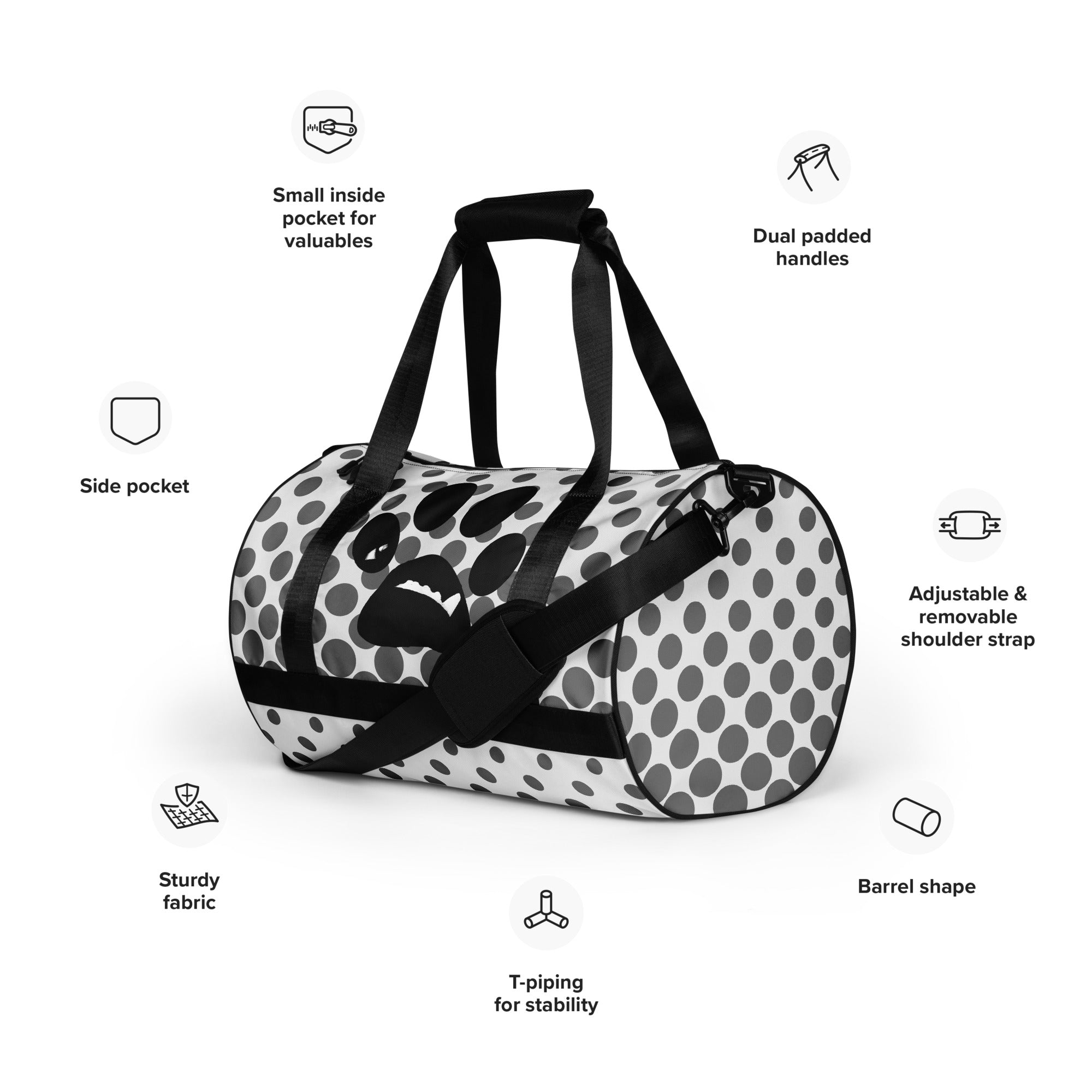 BooBooFace Polka - Dot Fab Unisex Take Anywhere Bag - MacAi & Co