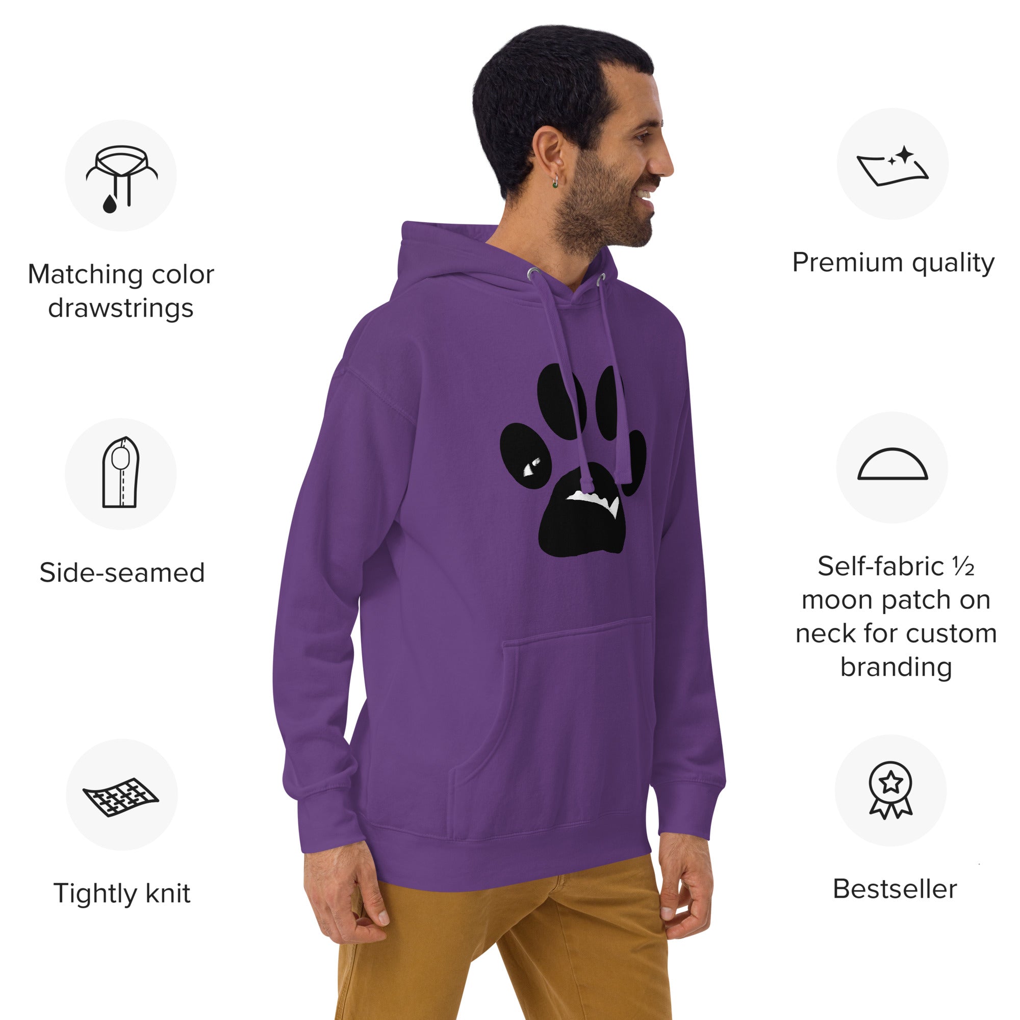 BooBooFace Purple Unisex Hoodie - MacAi & Co