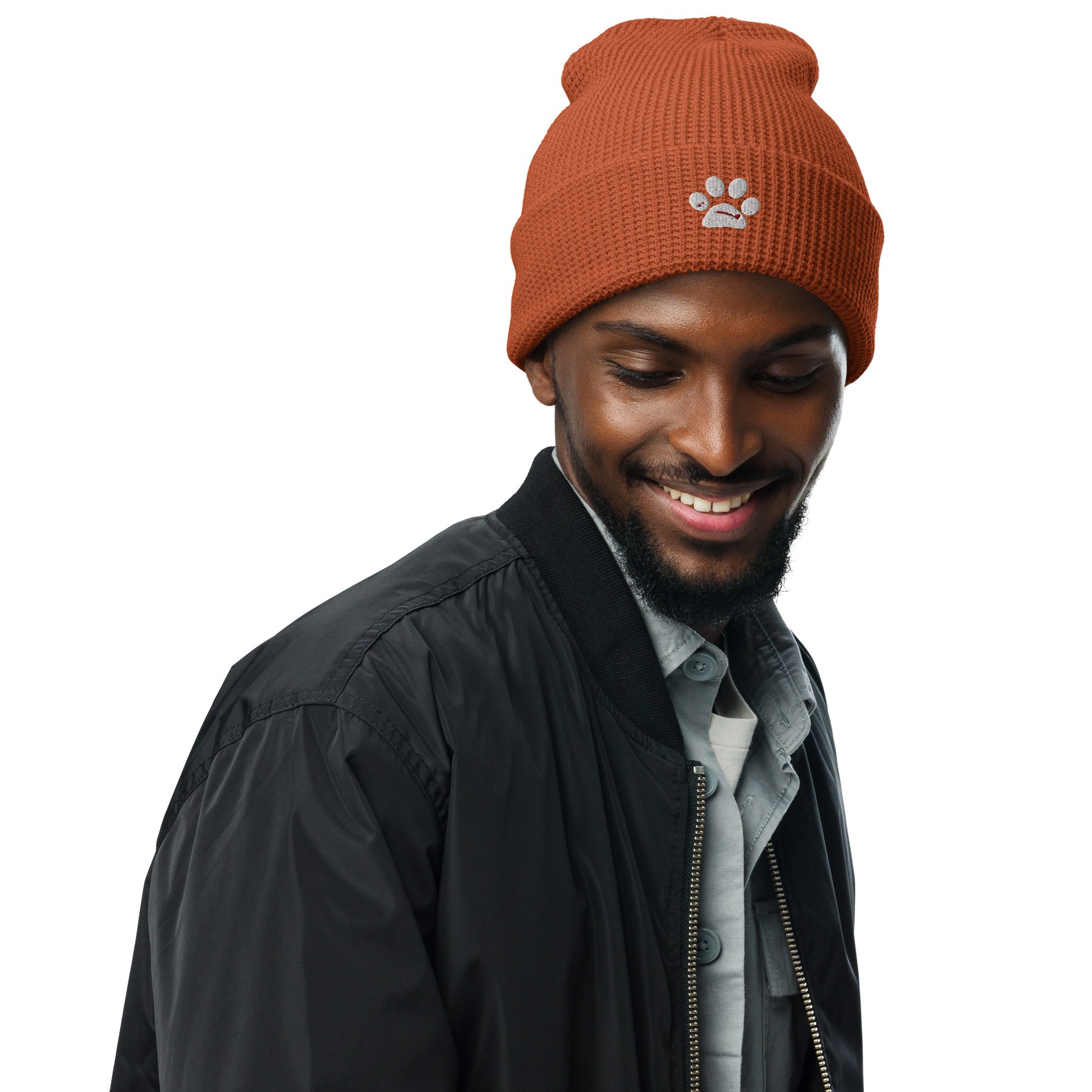 BooBooFace Rust Waffle beanie - MacAi & Co