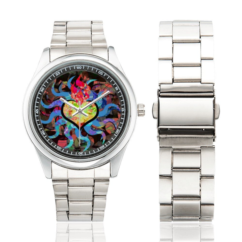 Burning Star Custom design from Blue Colleen Studios for MacAi Unisex Stainless Steel Watch - MacAi & Co