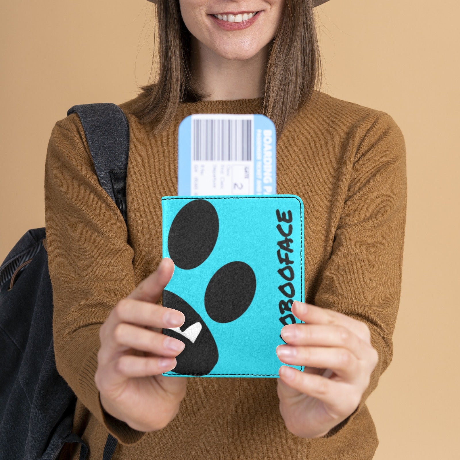 BooBooFace Passport  Holder In Aqua Blue from MacAi & Co Travel Overseas Daily