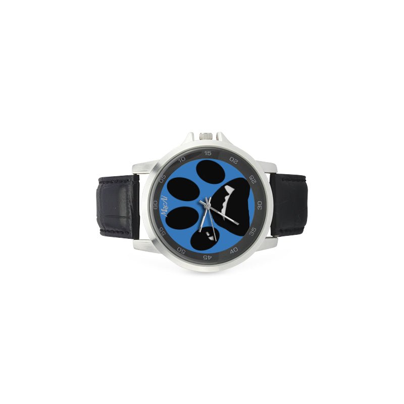 MacAi BooBooFace PAW in Blue Unisex Stainless Steel Leather Strap Watch - MacAi & Co