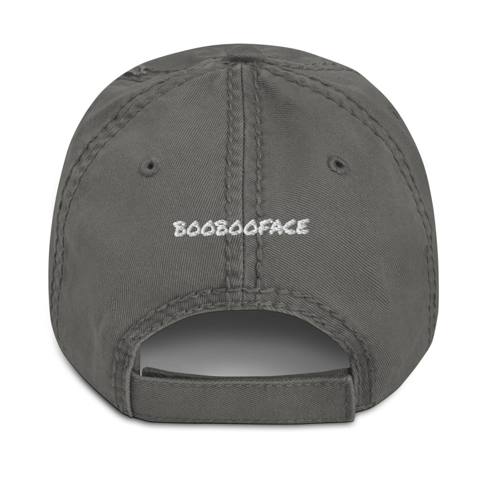 MacAi Distressed Baseball Cap With White Paw 'BooBooFace" collection Unisex Travel Dog Lover - MacAi & Co