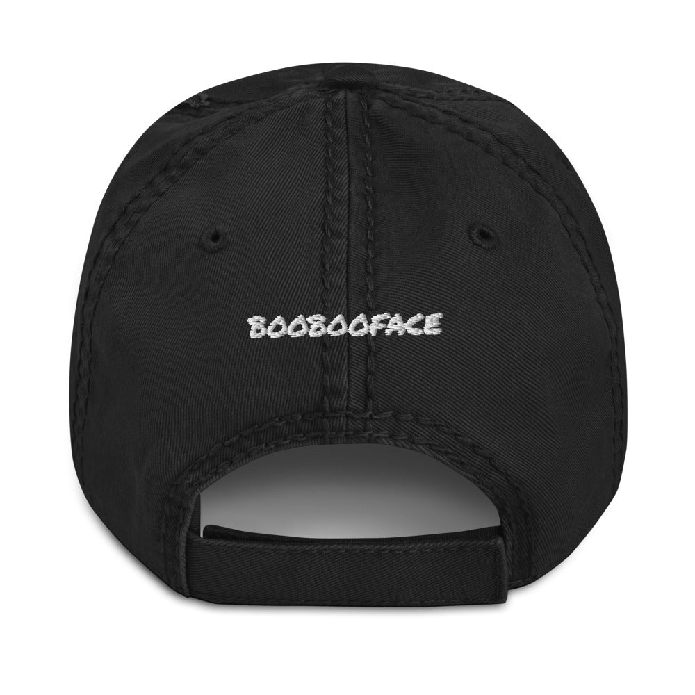 MacAi Distressed Baseball Cap With White Paw 'BooBooFace" collection Unisex Travel Dog Lover - MacAi & Co