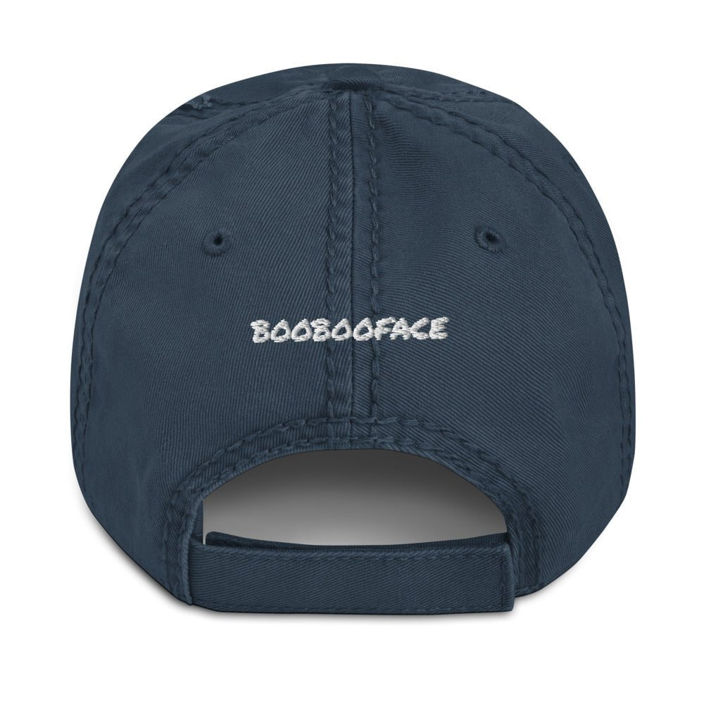 MacAi Distressed Baseball Cap With White Paw 'BooBooFace" collection Unisex Travel Dog Lover - MacAi & Co