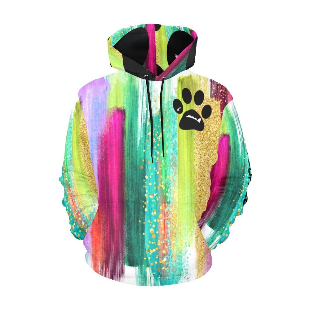 Multi Color Abstract BooBooFace Hoodie All Over Print Hoodie (USA Size) - MacAi & Co