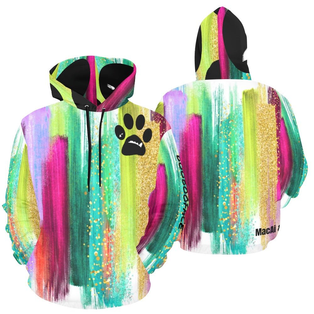 Multi Color Abstract BooBooFace Hoodie All Over Print Hoodie (USA Size) - MacAi & Co