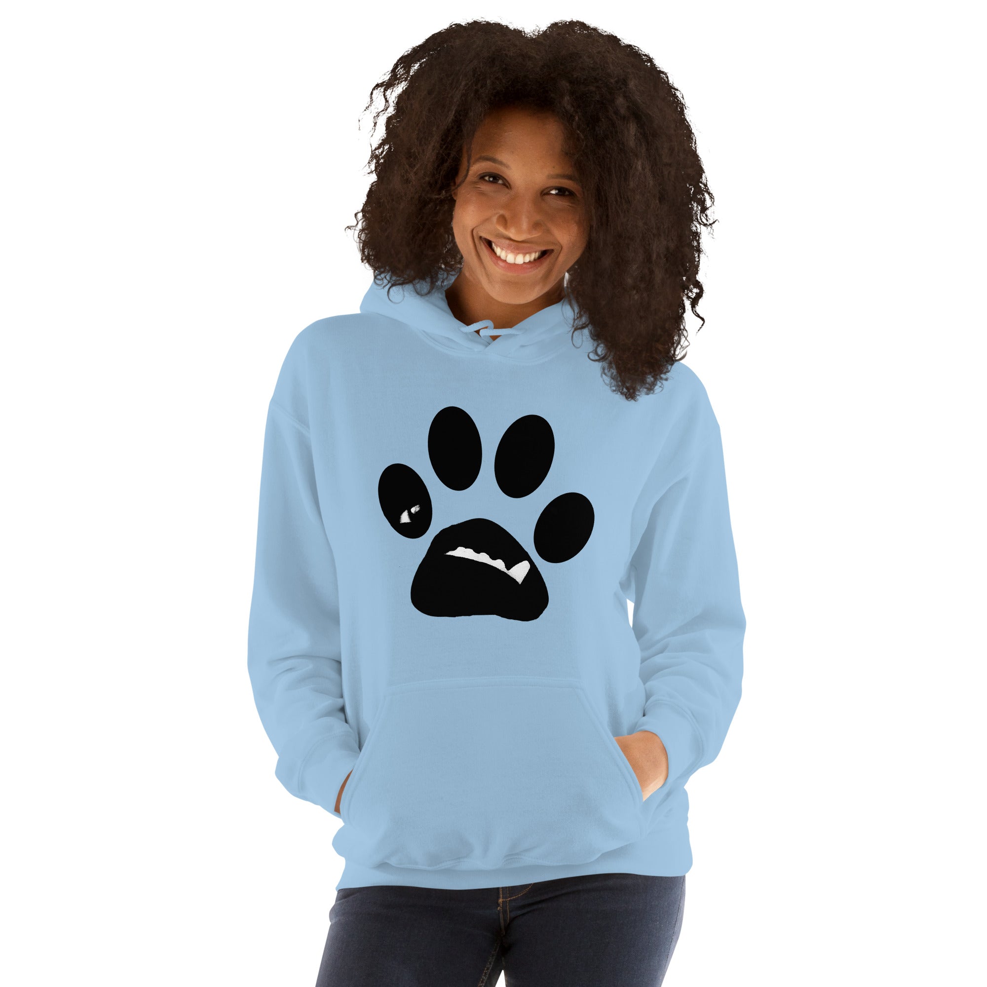 BooBooFace by MacAi & Co Dog Lovers Unisex Hoodie  Blue, Grey. Ash, Sand and Light Blue