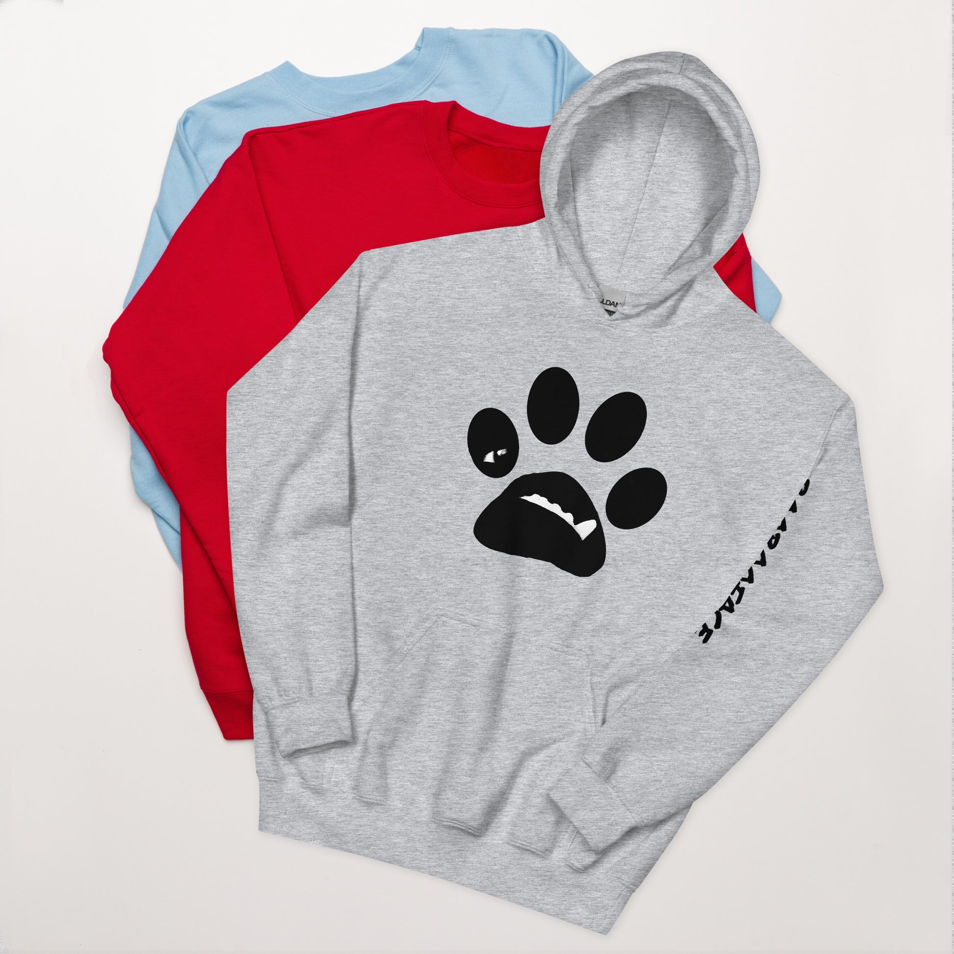 BooBooFace by MacAi & Co Custom  Hoodie  Blue, Grey. Ash, Sand and Light Blue, Travel, Work, Play