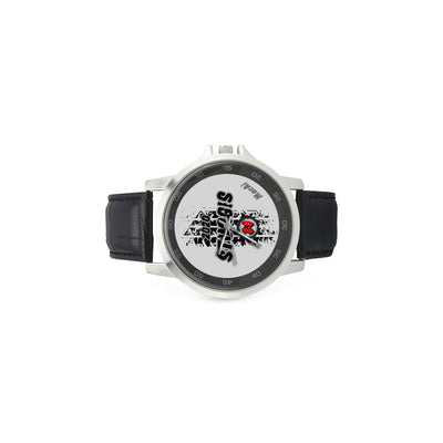 MacAi Custom Sturgis Ride the 80 Motorcycle Rally  Unisex Stainless Steel Leather Strap Watch