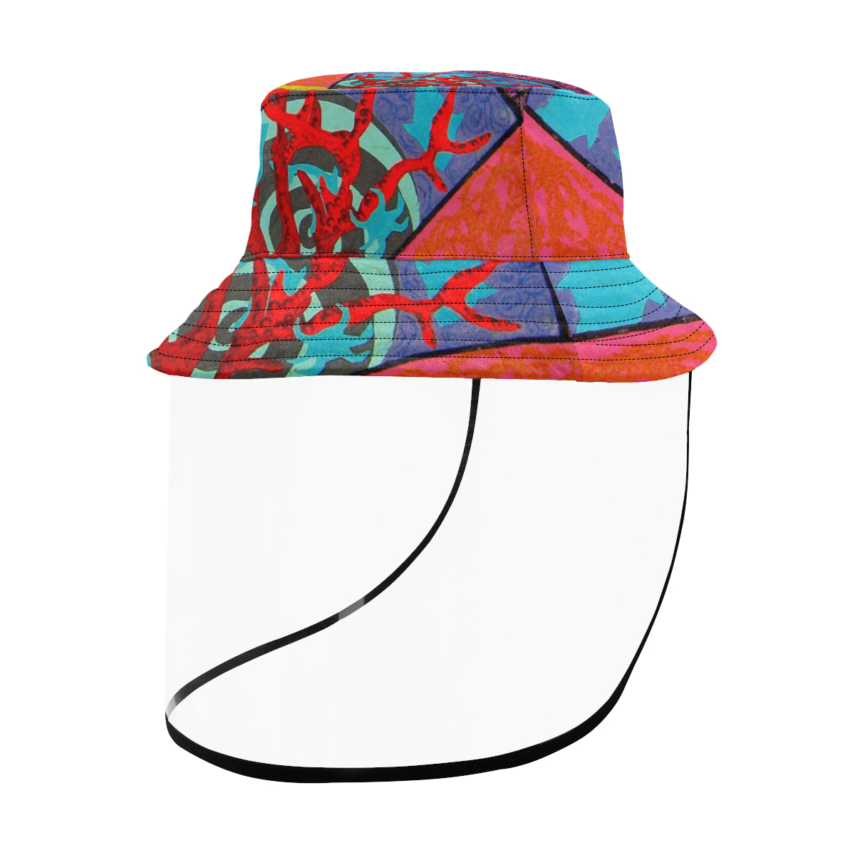 Bucket Hat w/Screen Custom Original Men's Bucket Hat (Detachable