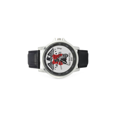 MacAi 'Girls-Ride-the-80th-Sturgis' Unisex Stainless Steel Leather Strap Watch Women Bikers