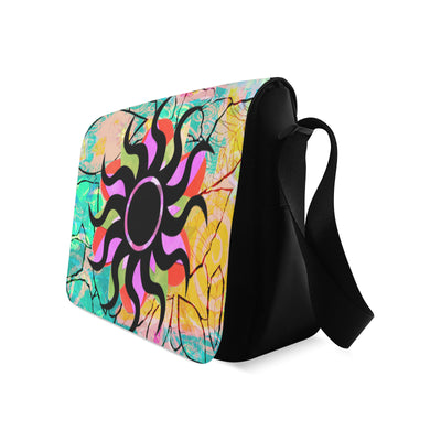 Black Star Abstract Messenger Bag from MacAi & Co Unisex Daily Travel Use