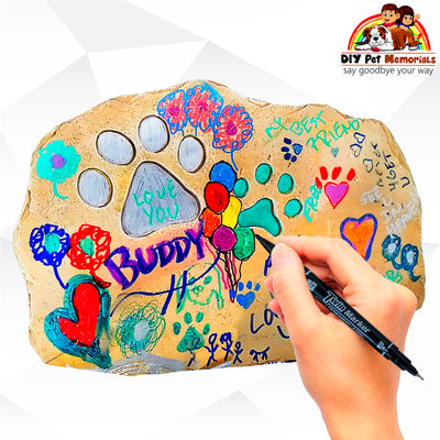 DIY Pet Memorial Say Goodbye Your Way Garden Stone for the Kids, Teens and Adults to Color Draw Own Words From Your Heart To Say Goodbye to Your Loved Pet in a Personalized, Custom and Unique Way