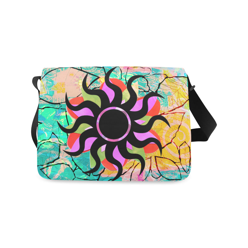 Black Star Abstract Messenger Bag from MacAi & Co Unisex Daily Travel Use